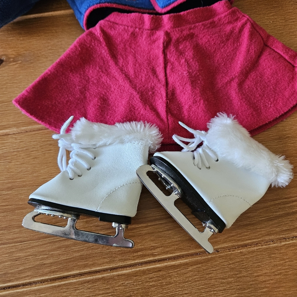 American Girl Doll Molly's Ice Skating Outfit Skates Earmuffs - Picture 6 of 10
